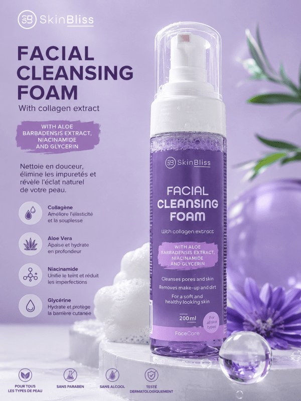SkinBliss Facial Cleansing Foam au Collagène - Golden Glow