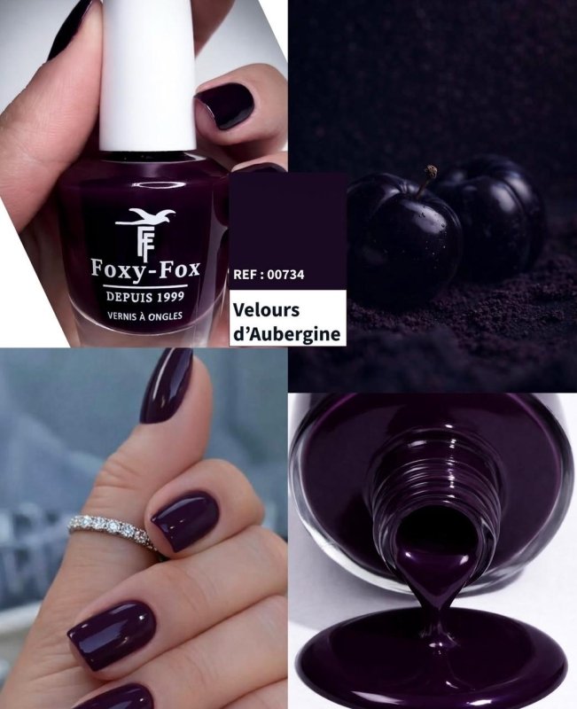 Vernis à ongles velours d’aubergines réf : 734 - Golden Glow